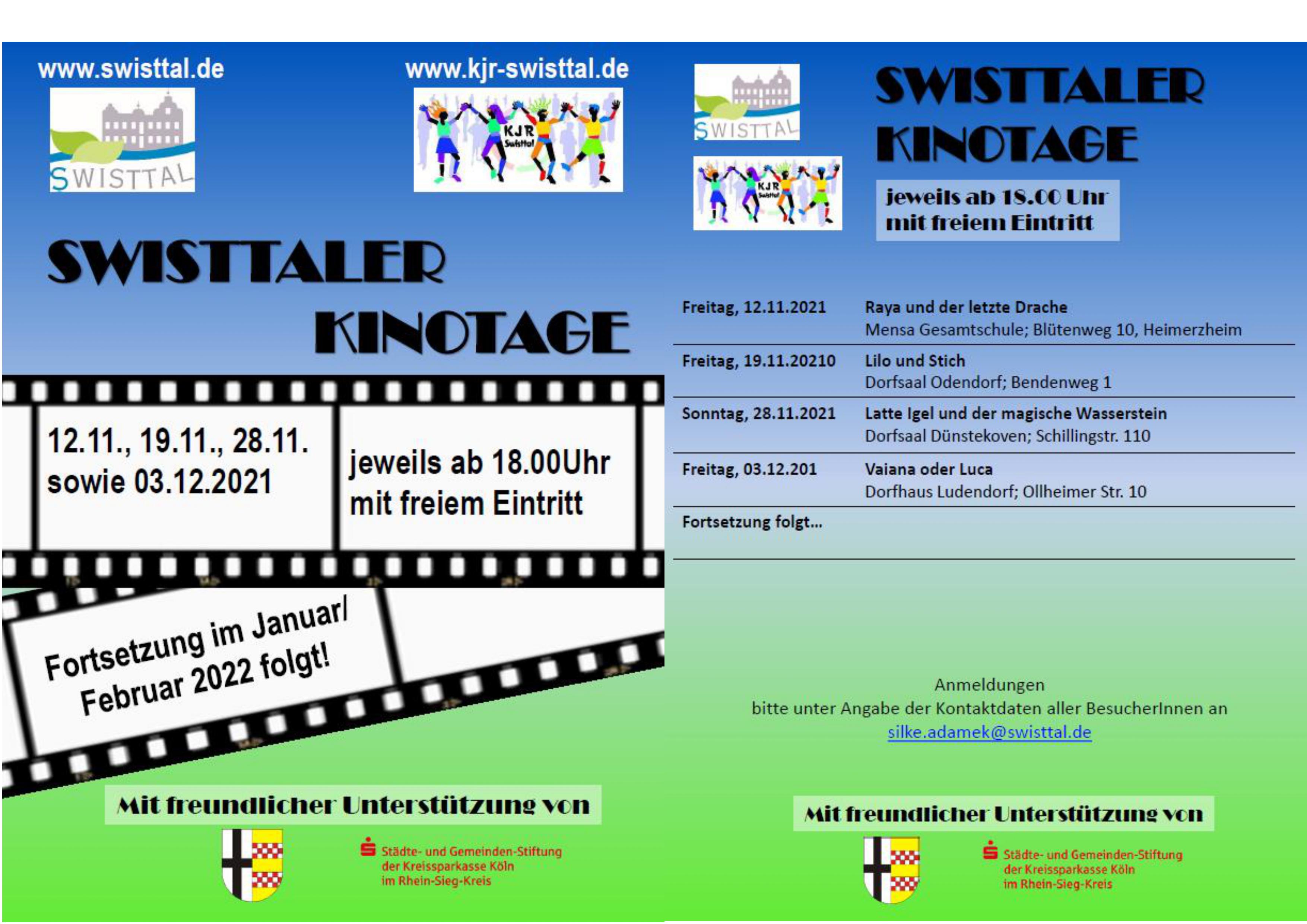 Plakat der swisttaler Kinotage