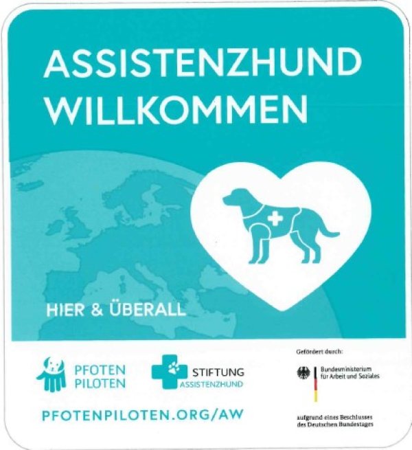 Assistenzhunde willkommen! Sticker-Abbildung